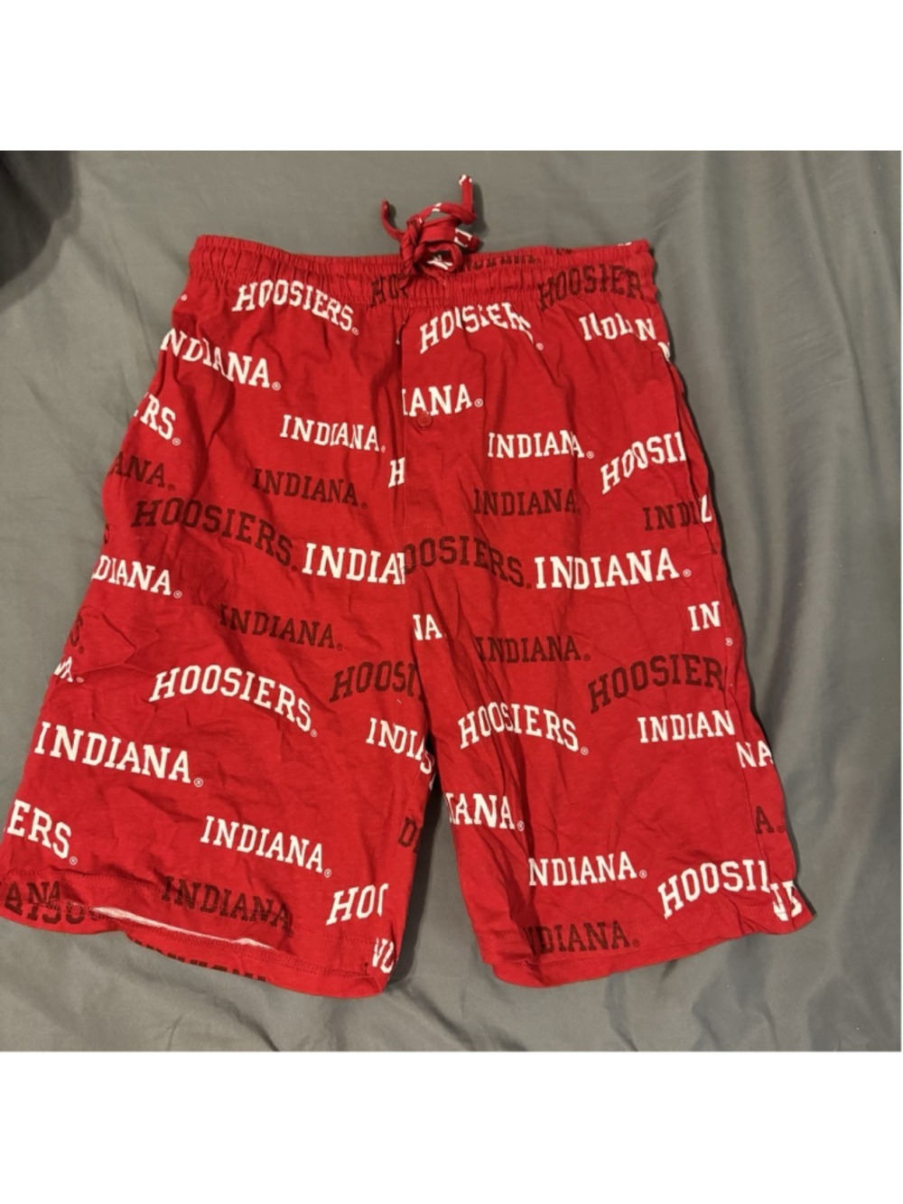 Indiana Hoosiers IU Red All Over Print Pajama Shorts Men's Small